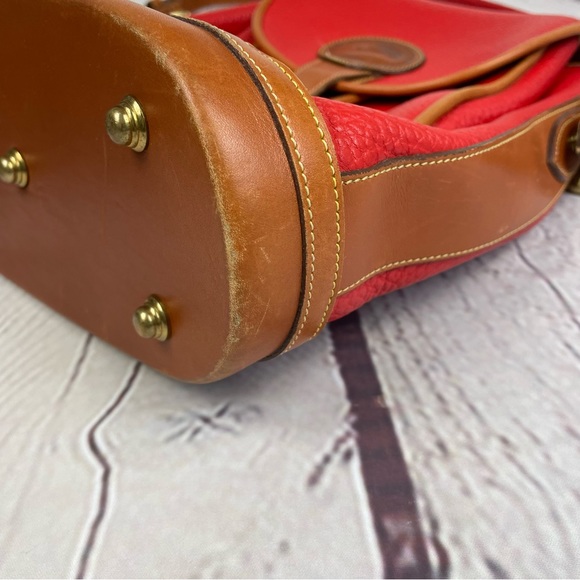 Vintage Dooney & Bourke Dover Drawstring Case Shoulder Crossbody Bag Red - Picture 10 of 16